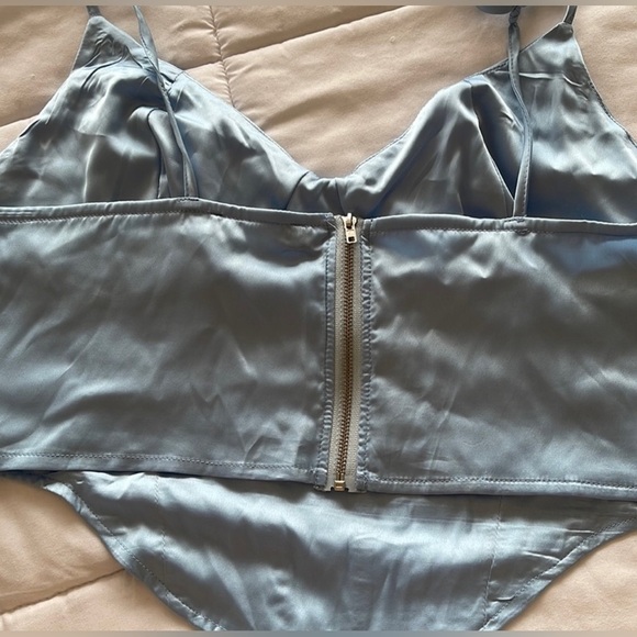 Blue Satin corset Top - Picture 2 of 3